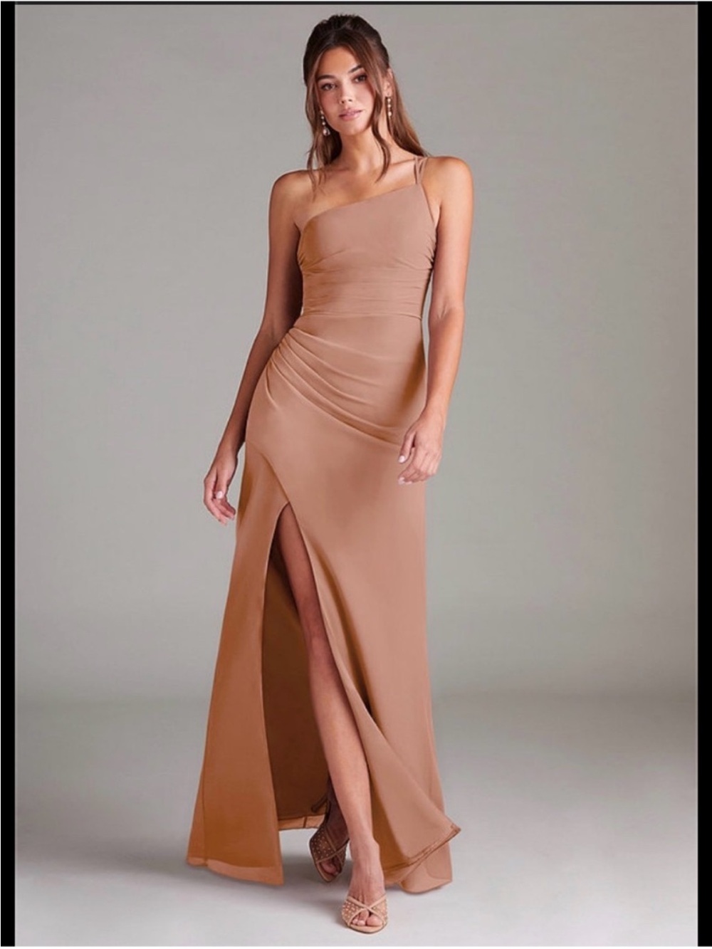 NWT Azazie Eren dress in champagne rose. size 12.